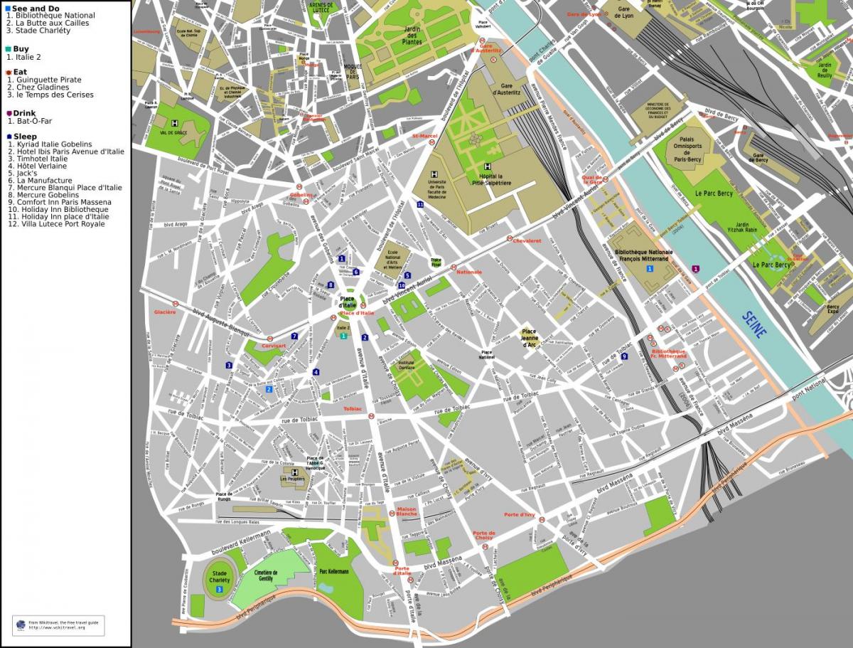Harta arondismentul 13 din Paris