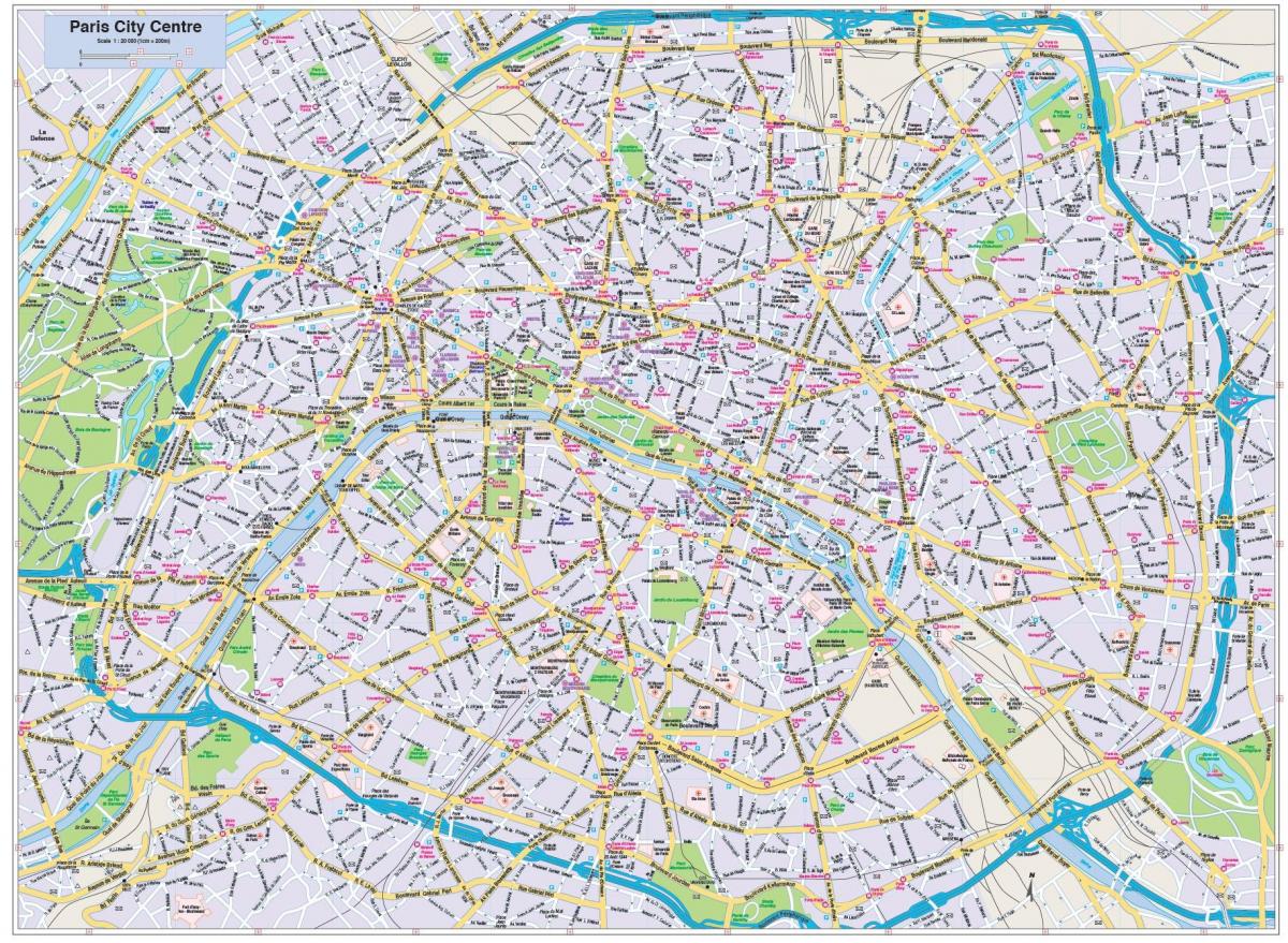 Harta de centru orasului Paris