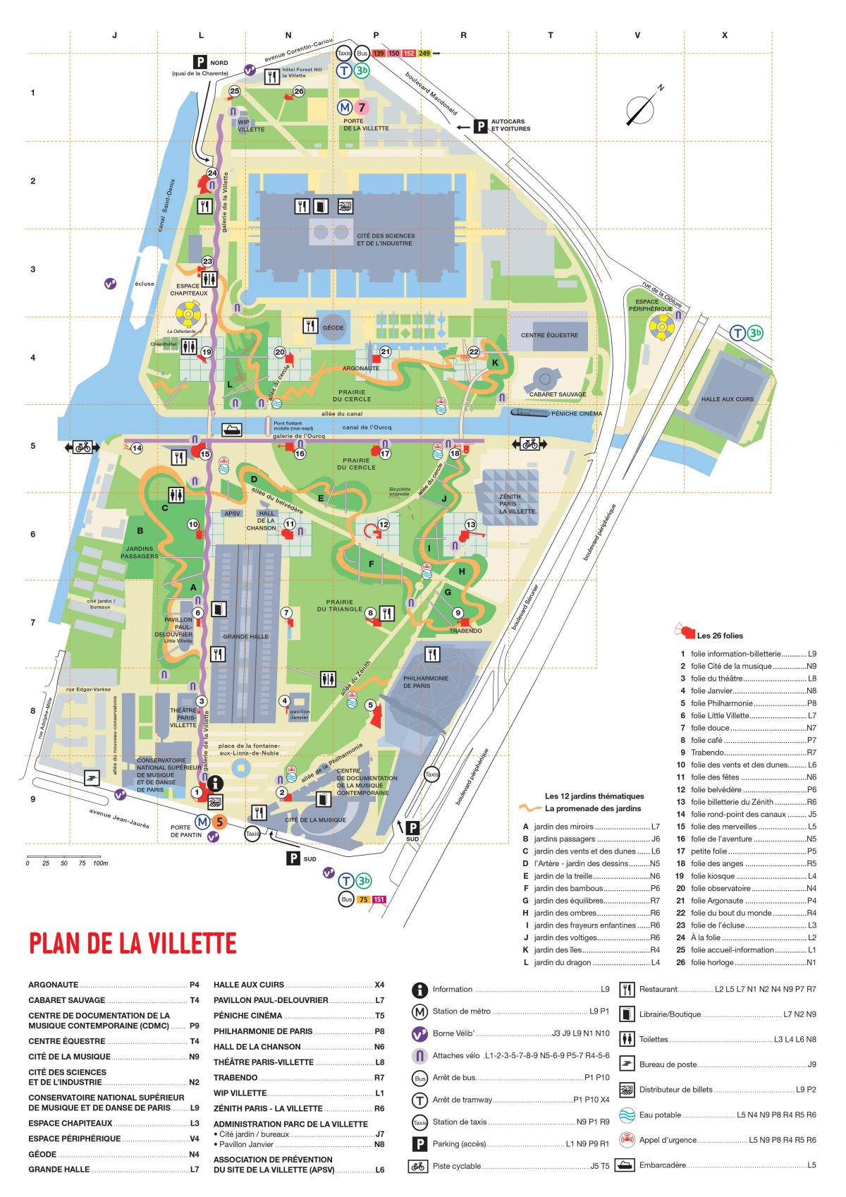 Harta de Parc de la Villette