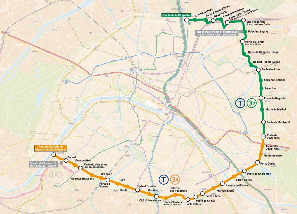 Harta Paris Tramvaie