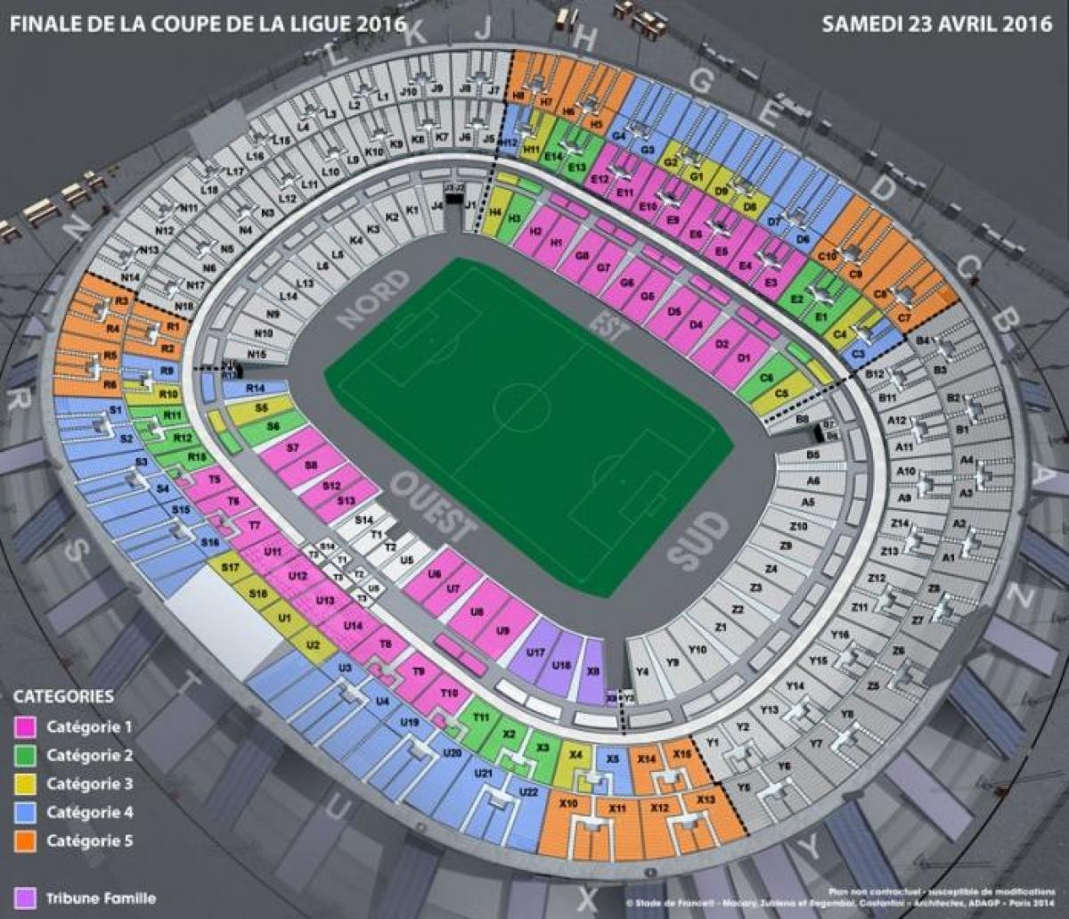 Harta de Stade de France Fotbal
