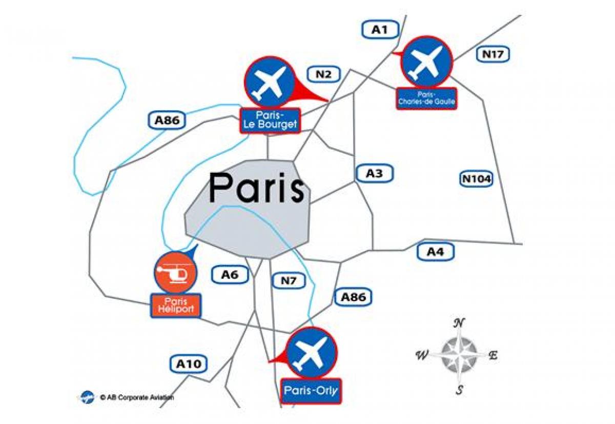Harta de aeroportul din Paris