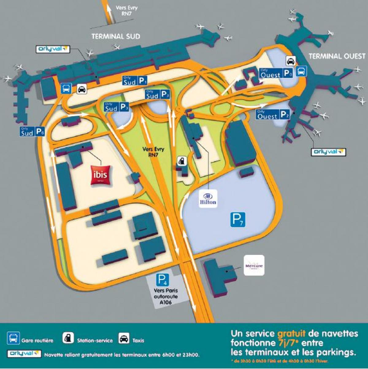 Harta Orly aeroport