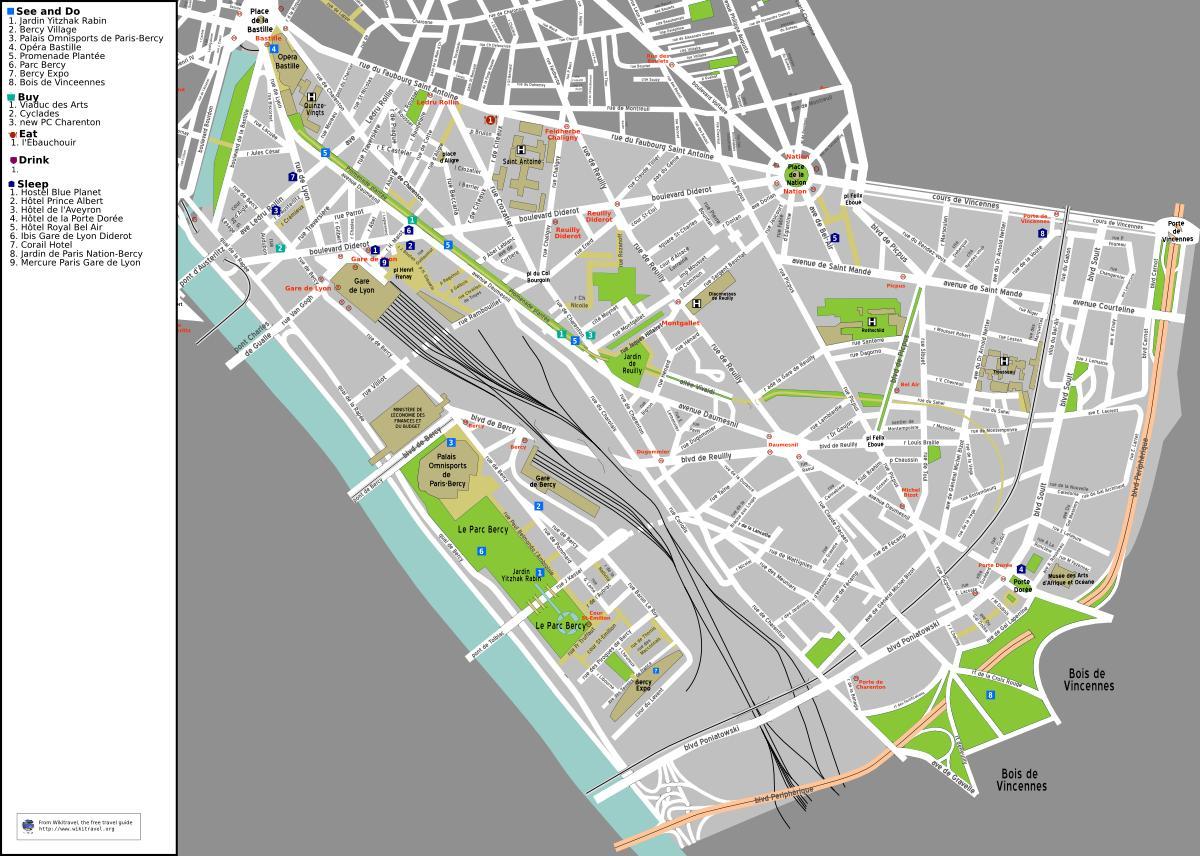 Harta arondismentul 12 din Paris