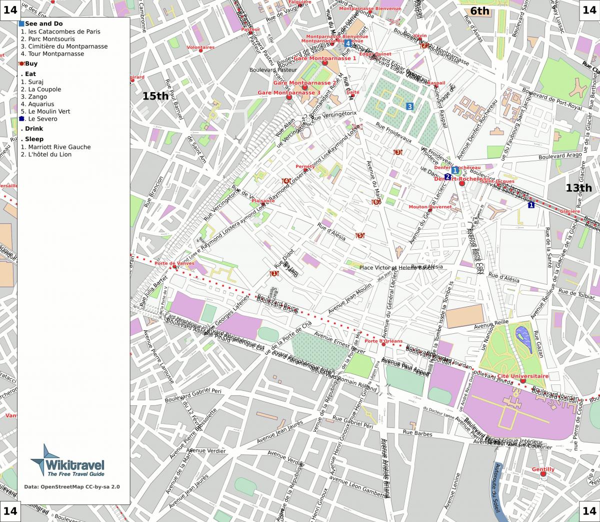 Harta arondismentul 14 din Paris