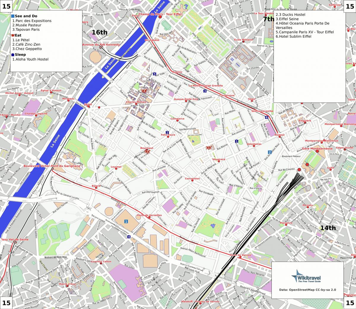 Harta arondismentul 15 din Paris