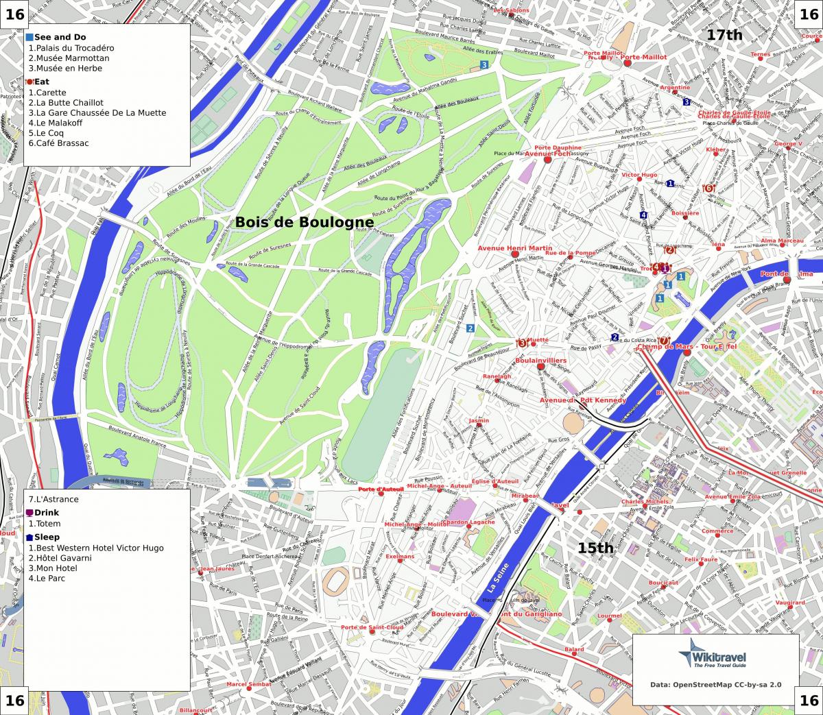 Harta arondismentul 16 din Paris