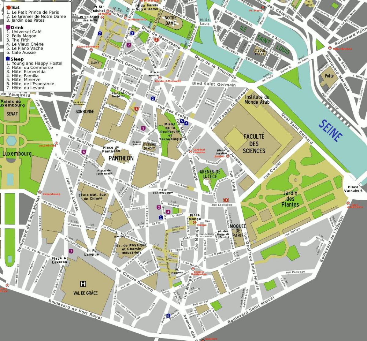 Harta arondismentul 5 din Paris