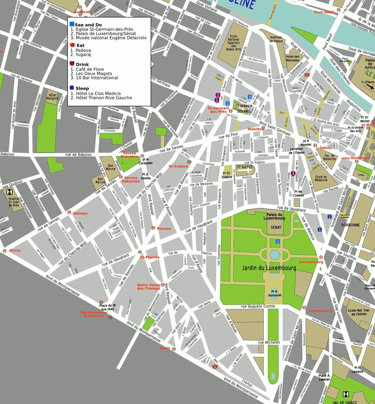 Harta arondismentul 6 din Paris