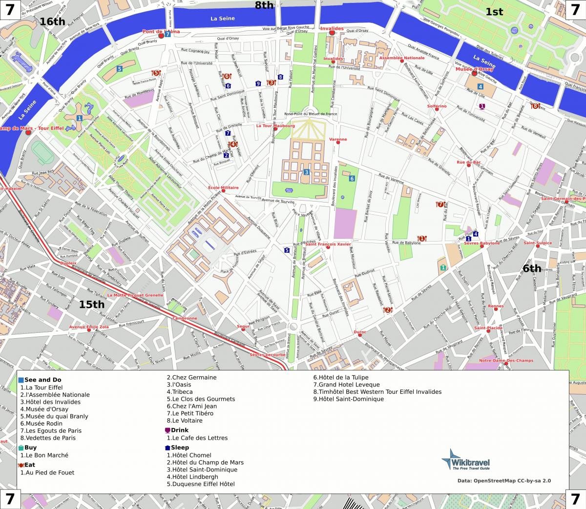 Harta arondismentul 7 din Paris