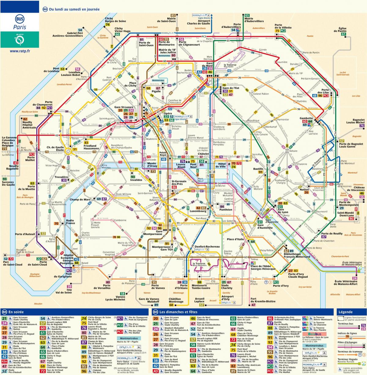 Harta de autobuz RATP