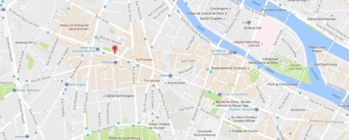 Harta de pe Bulevardul Saint-Germain