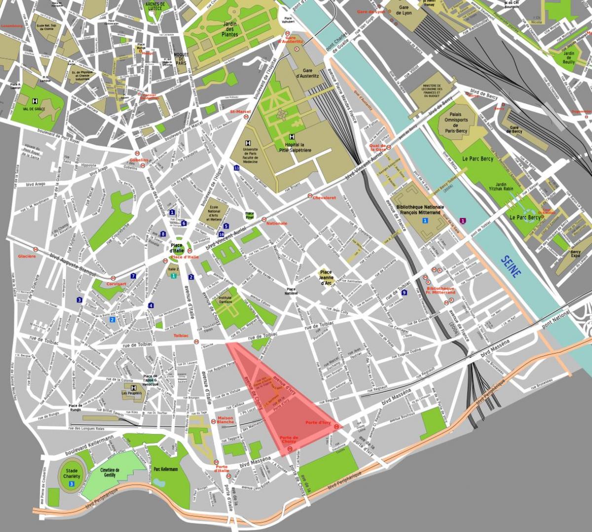 Harta cartierul Chinezesc din Paris