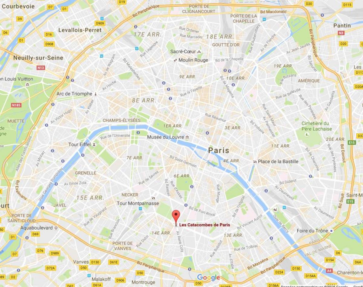 Harta Catacombele din Paris