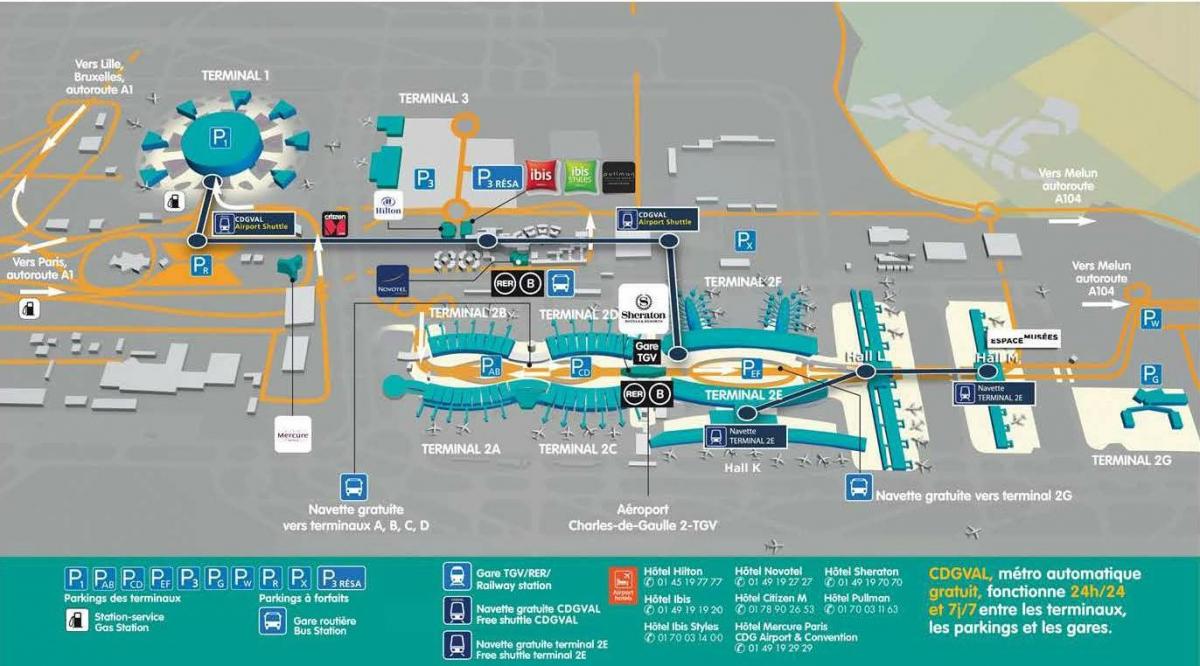 Harta CDG aeroport