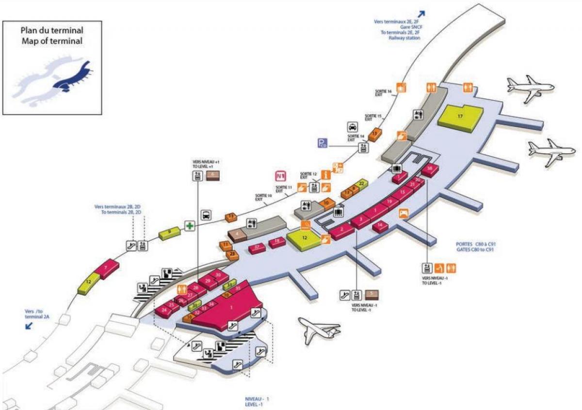 Harta CDG aeroport terminal 2C