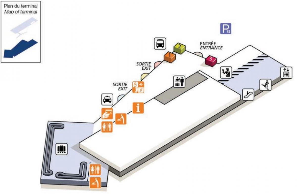 Harta CDG aeroport terminal 2G