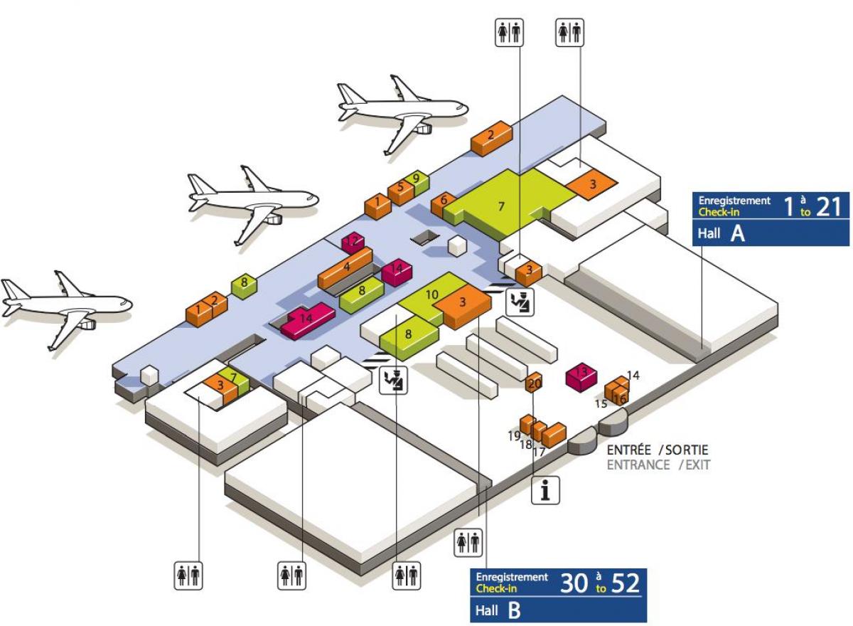 Harta CDG aeroport terminal 3