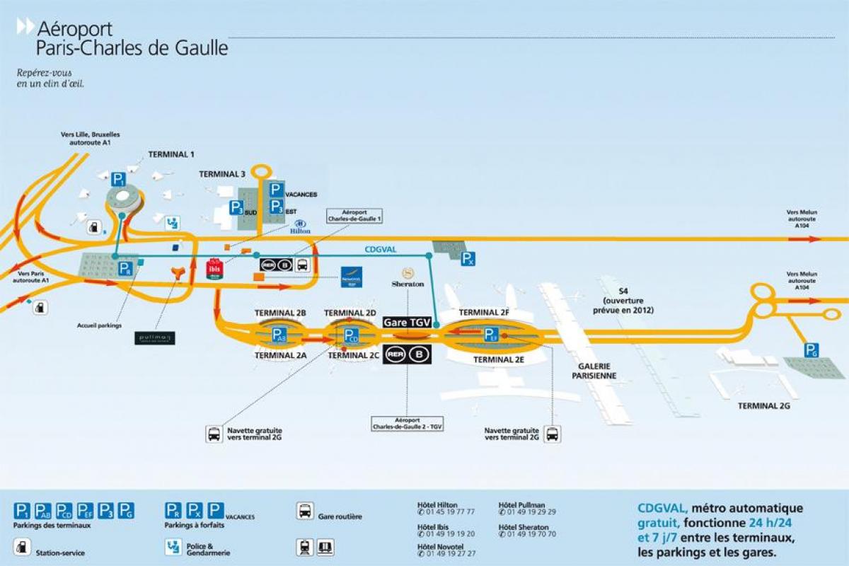 Harta Charles de Gaulle aeroport