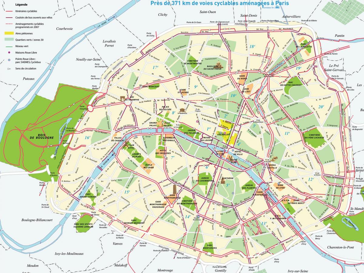 Harta de piste pentru biciclete