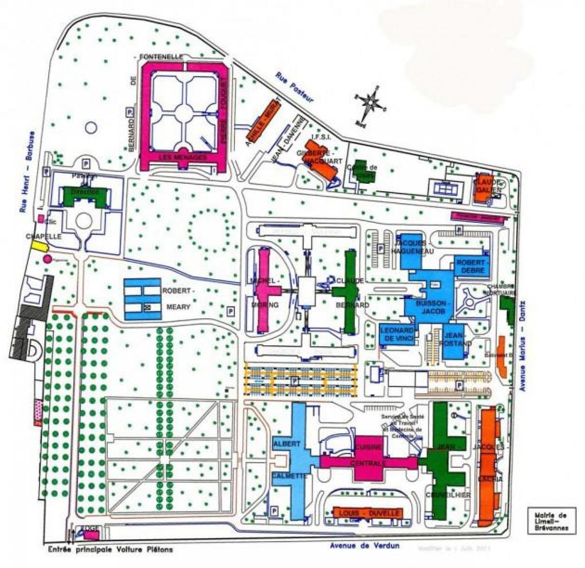 Harta Emile-Roux spital