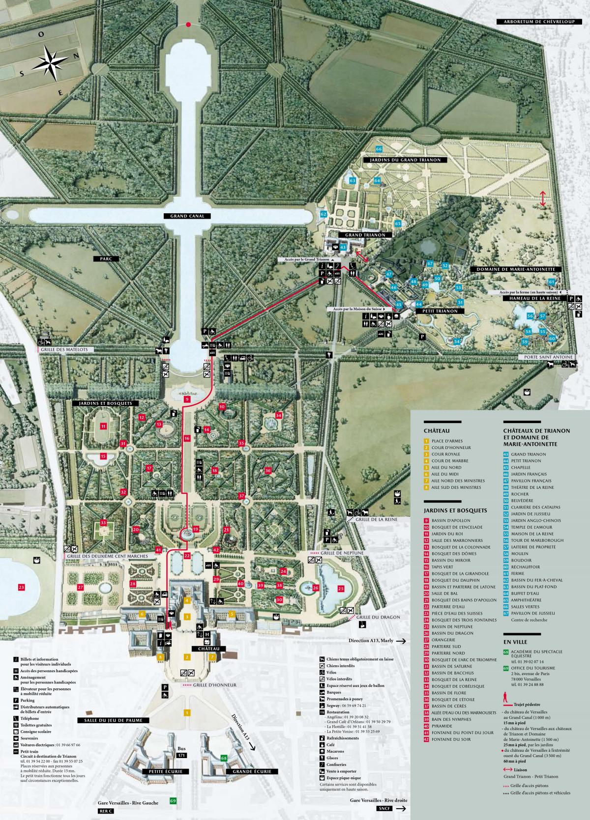 Harta Grădinile de La Versailles