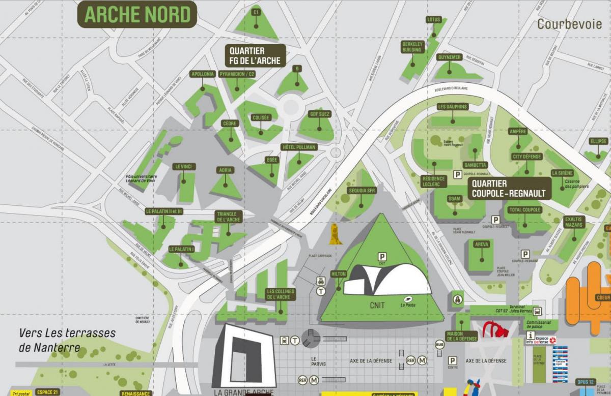 Harta de La Défense Nord Arche