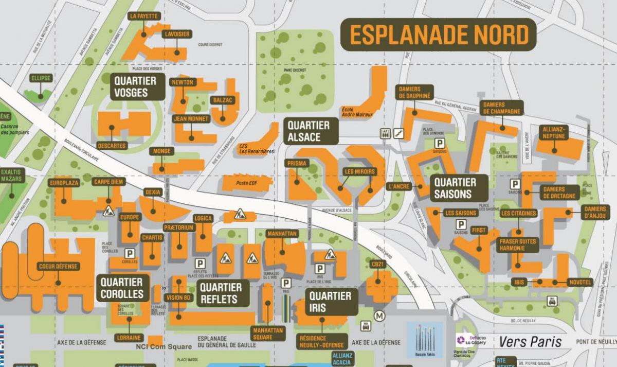 Harta de La Défense Nord Esplanade