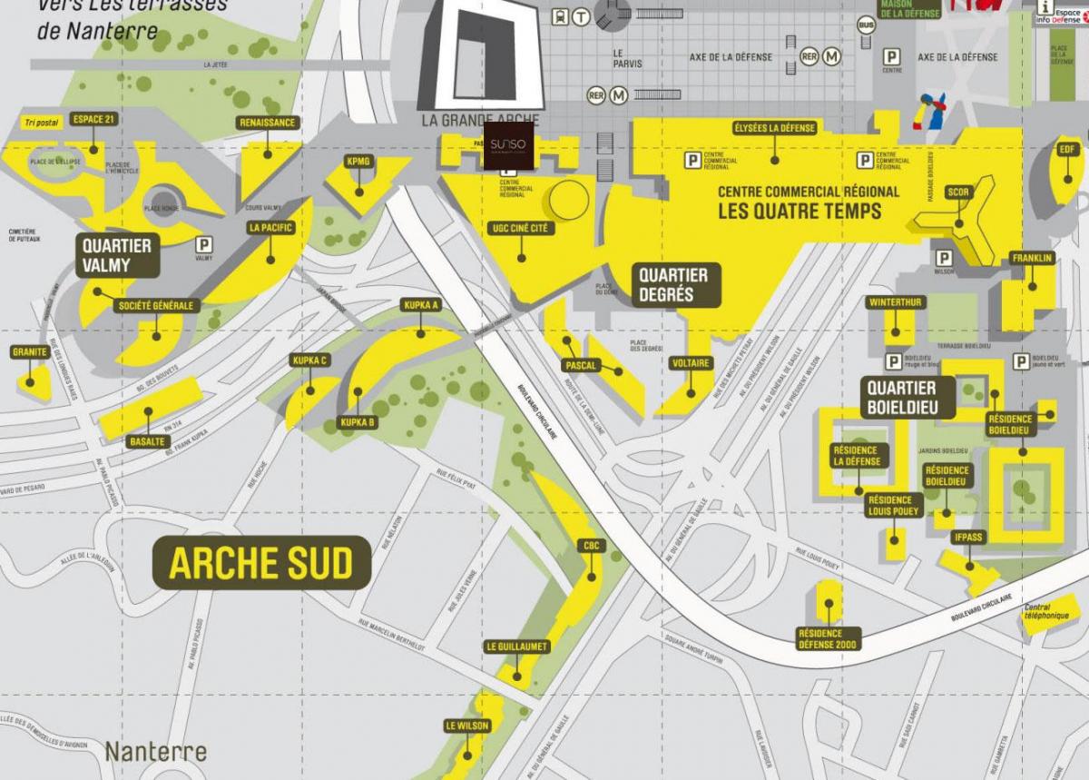 Harta de La Défense Sud Arche