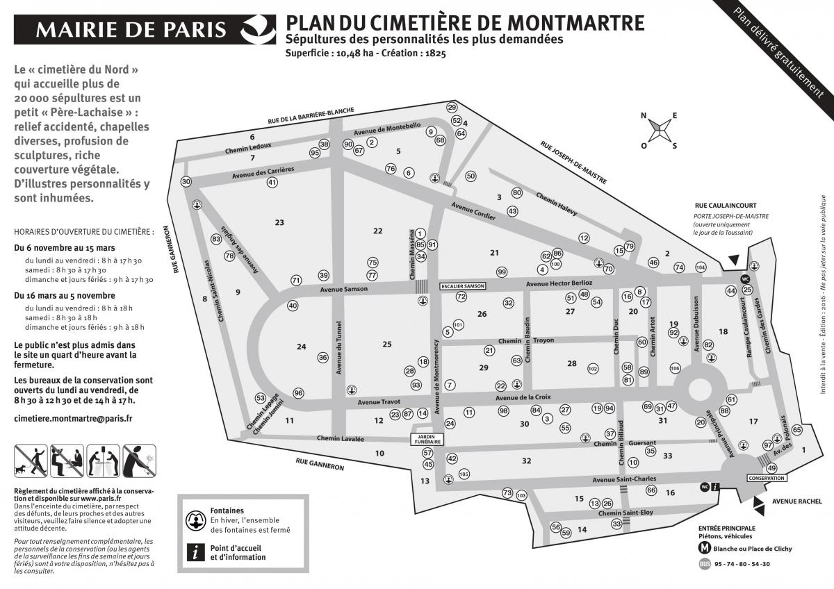 Harta Cimitirul Montmartre
