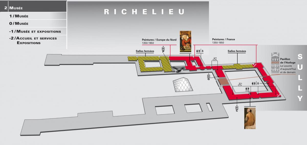 Harta Muzeul Luvru Nivel 2