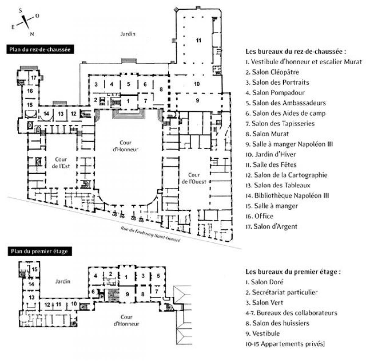 Harta de La Palatul Elysee