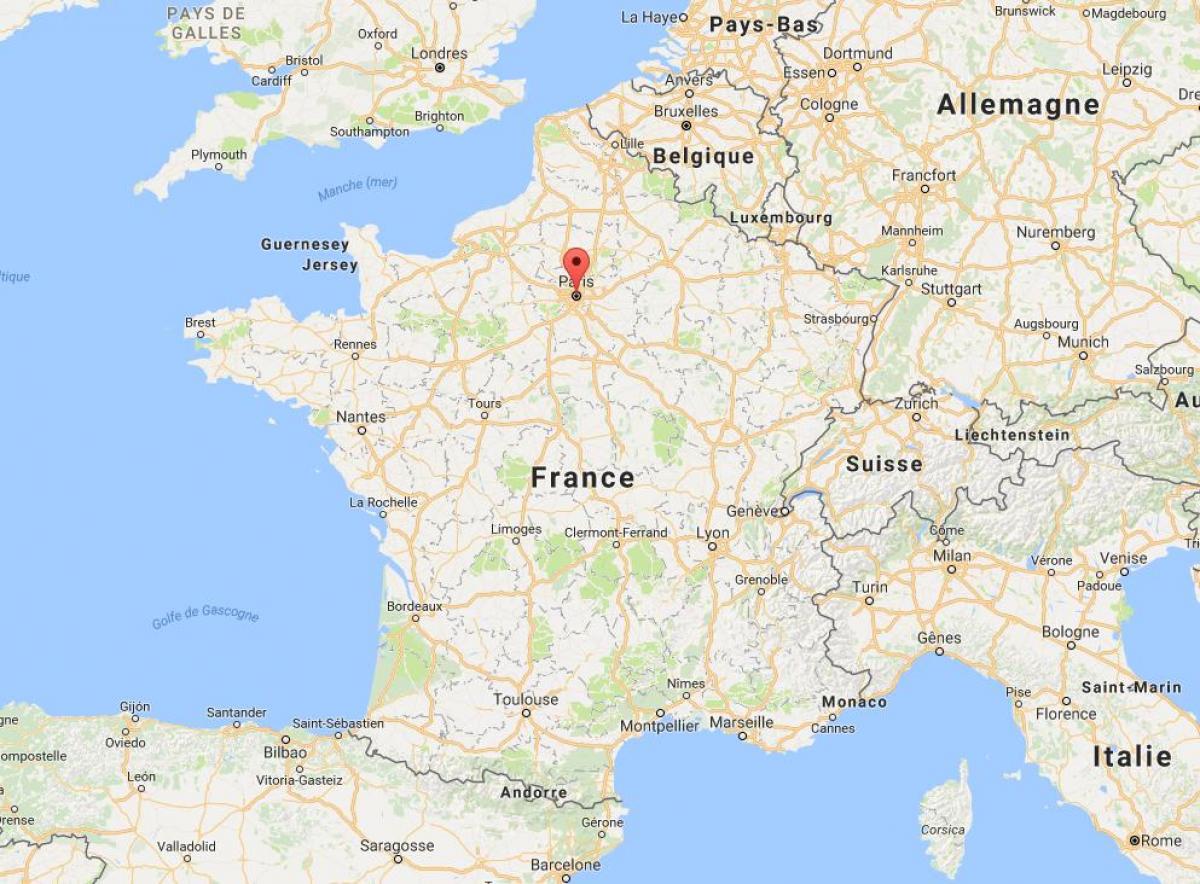 Harta de la paris, în Franța hartă