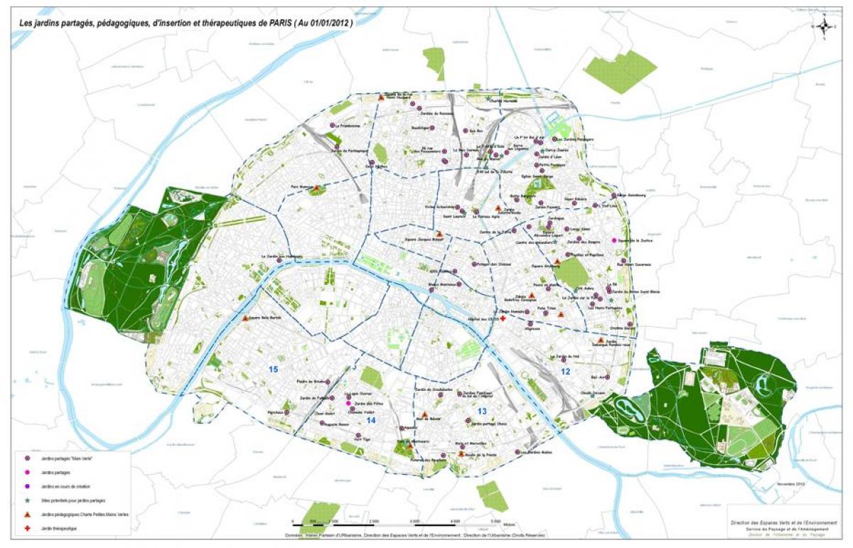 Harta de La paris grădini