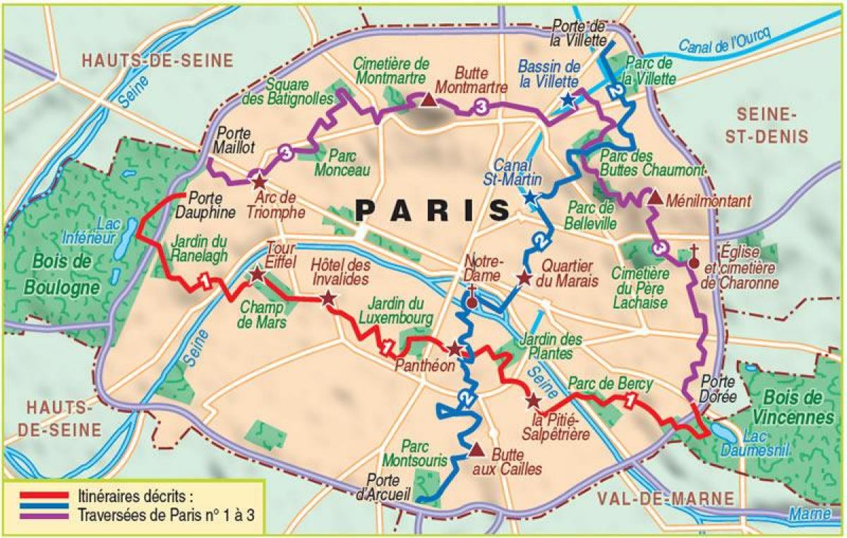 Harta Paris drumeții