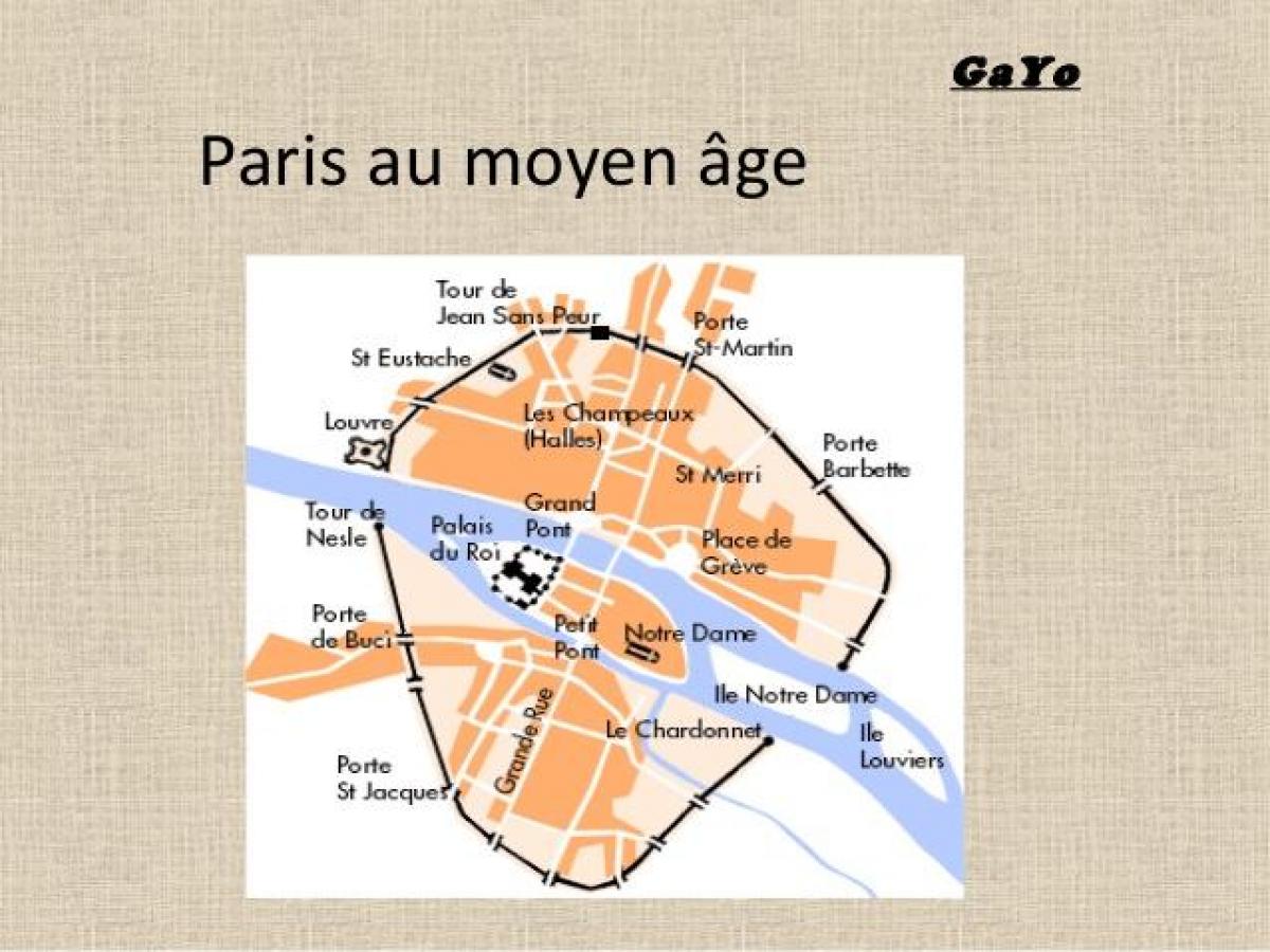 combination Helmet Reconcile Paris in Evul mediu hartă - Harta de la Paris in Evul mediu (Franța)