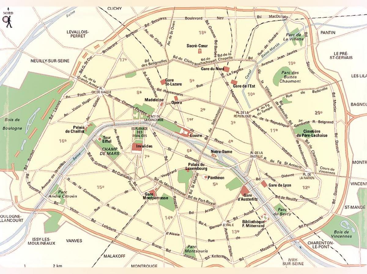 Harta de La Paris Parcuri