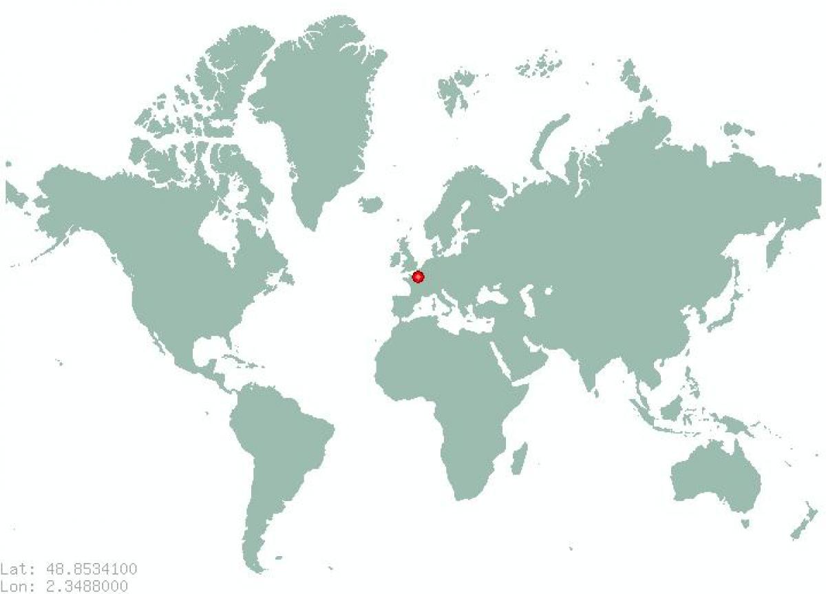 Harta de la paris de pe harta Lumii