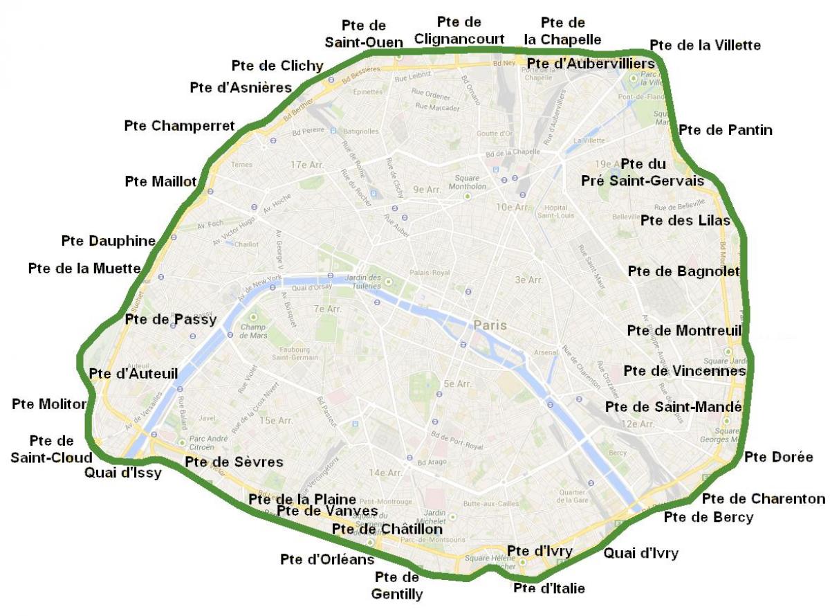 Harta porțile Orașului Paris
