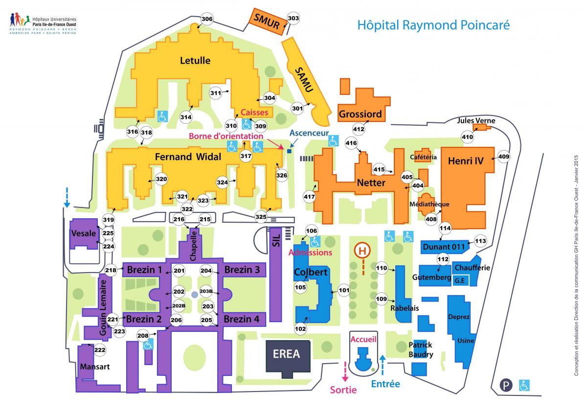 Harta Raymond Poincaré spital