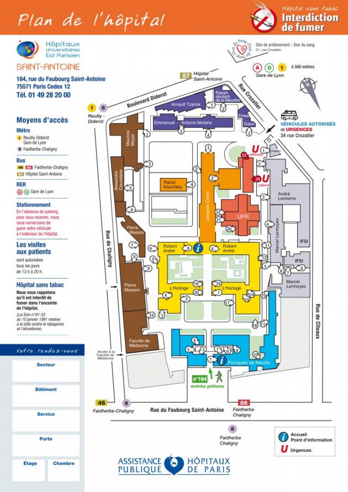 Harta Saint-Antoine spital