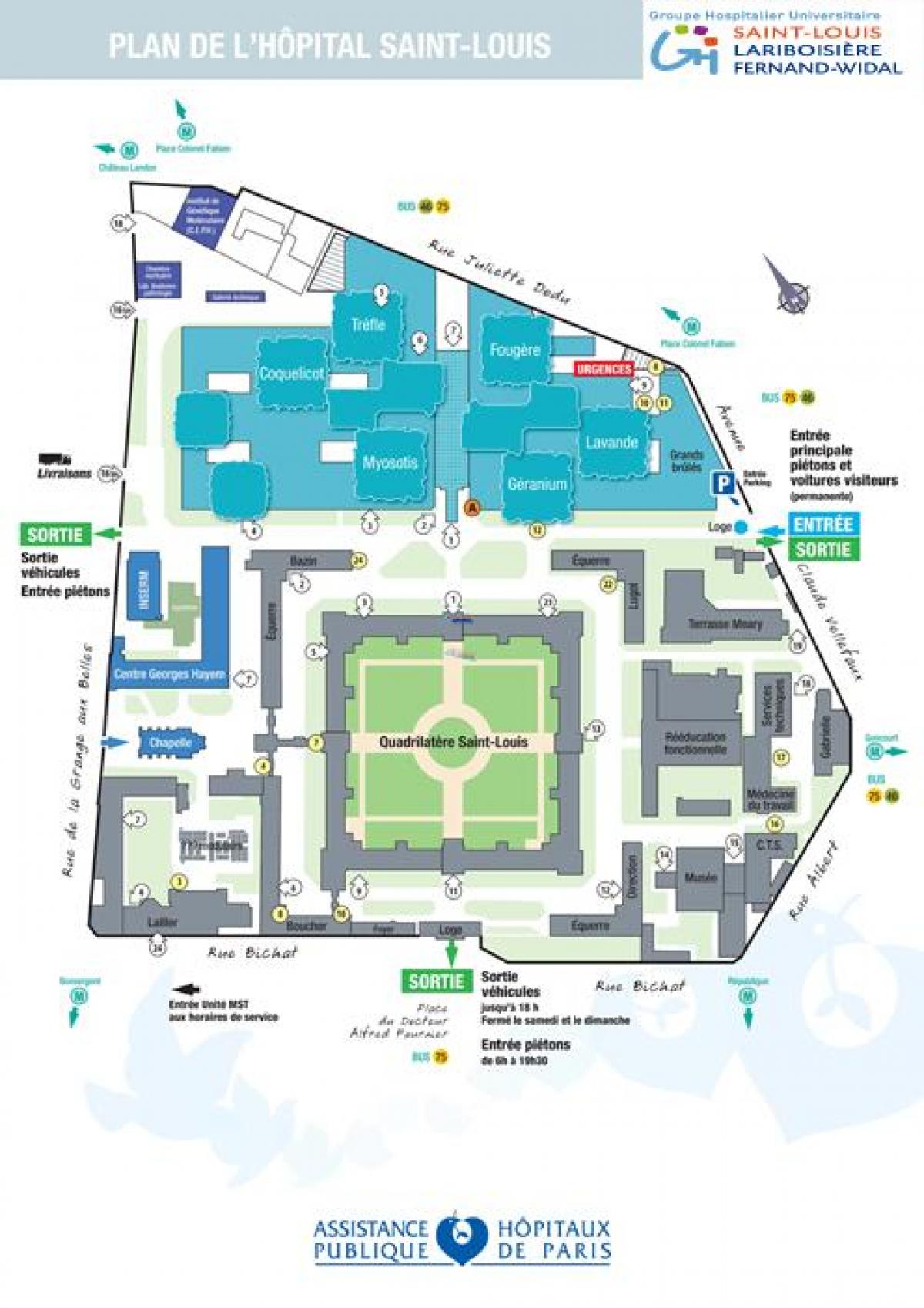 Harta Saint-Louis spital