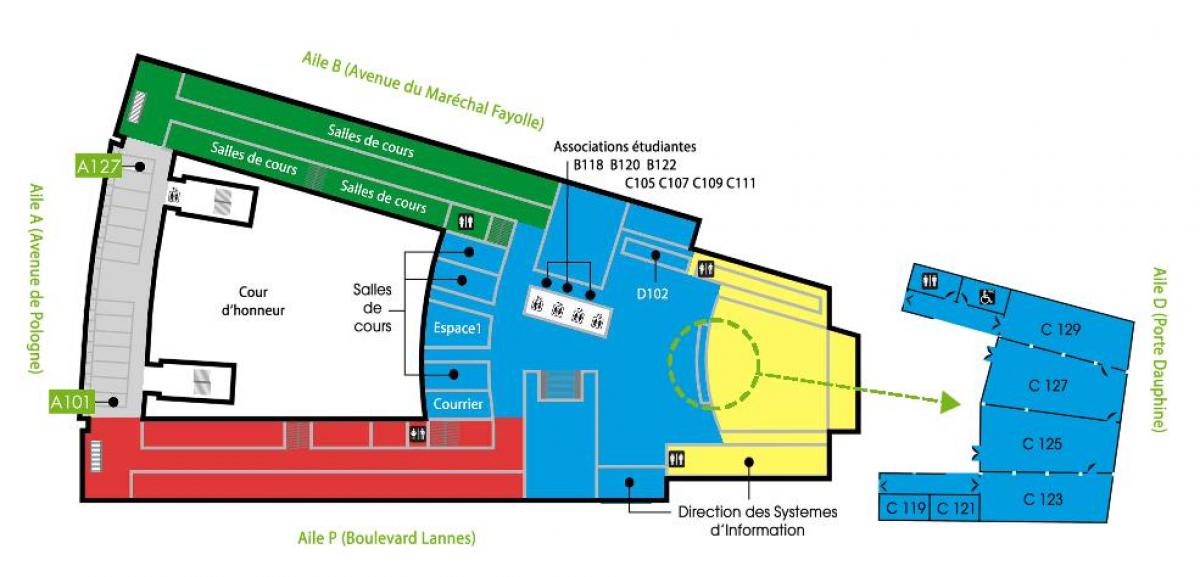 Harta Universitatea Dauphine - etaj 1
