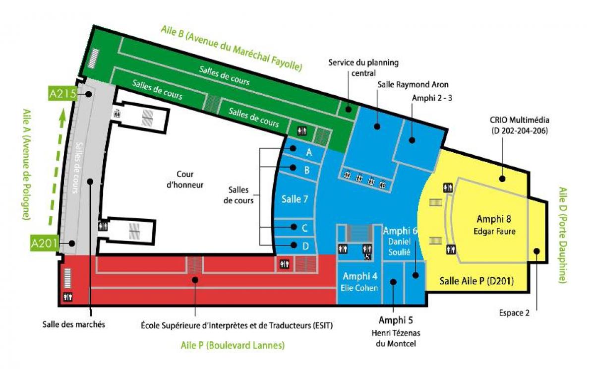 Harta Universitatea Dauphine - etaj 2