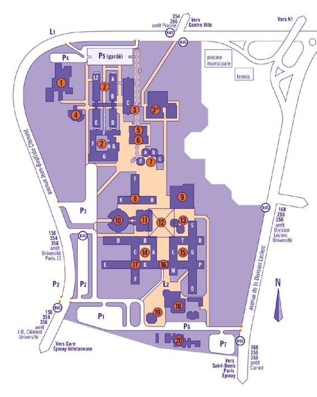 Harta Universitatea Paris 13