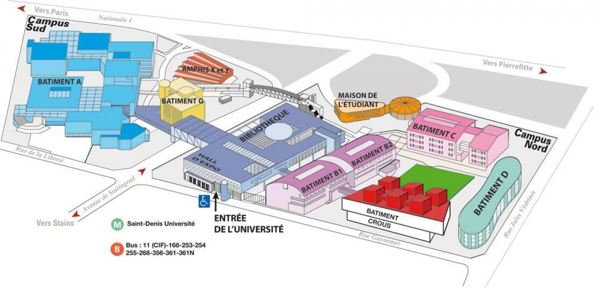 Harta Universitatea Paris 8
