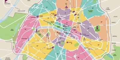 Harta de atracții din Paris