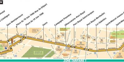 Harta de autobuz Paris linia 91