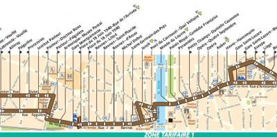 Harta de autobuz Paris linia de 95