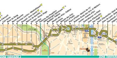 Harta de autobuz Paris linie 57